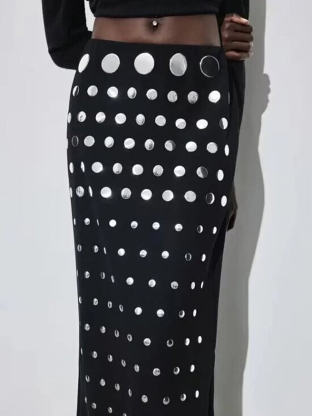 Minimalist Mirror Midi Skirt